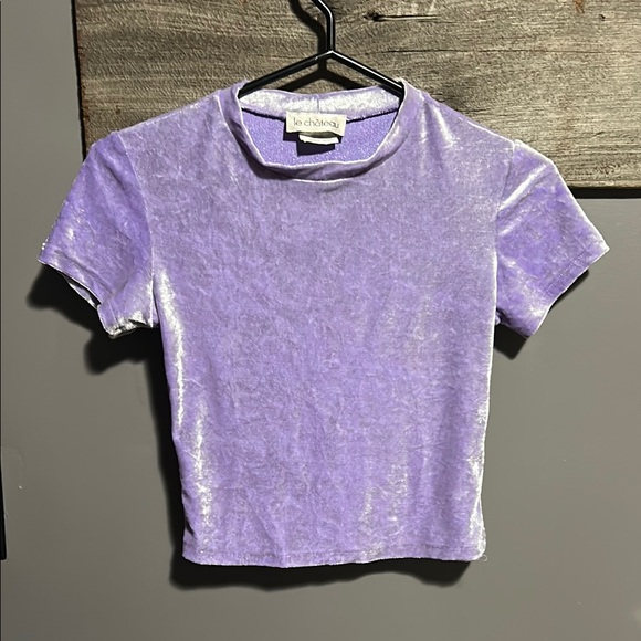 le chateau Tops - Y2K 90’s Le Chateau Purple Velvet Velour Women's Top